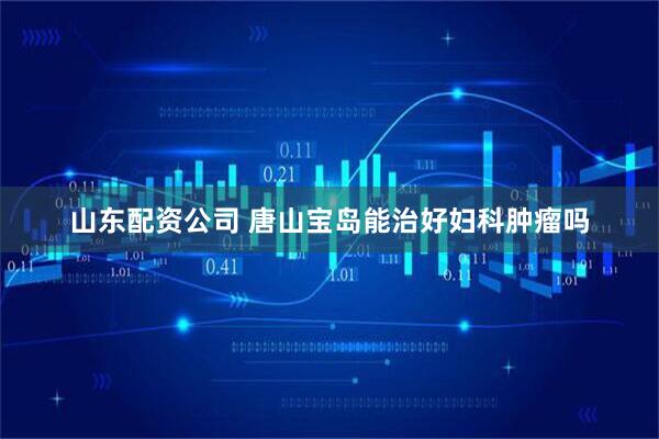 山东配资公司 唐山宝岛能治好妇科肿瘤吗